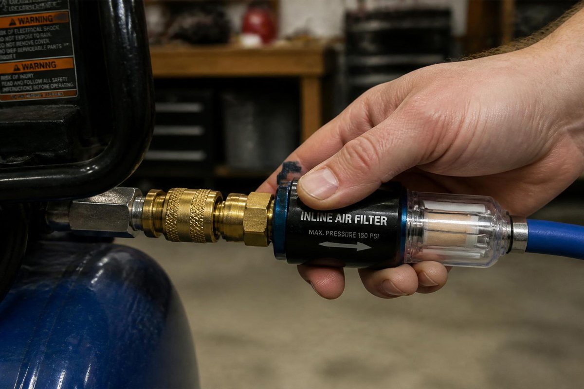 inline air filters and water separators for spray gun setup