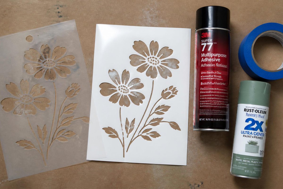 stencil spray paint tools mylar vinyl spray adhesive tape