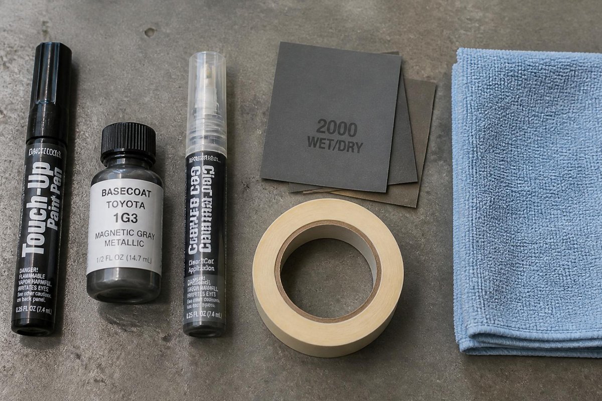 tools for car paint chip touch up sandpaper primer spray paint