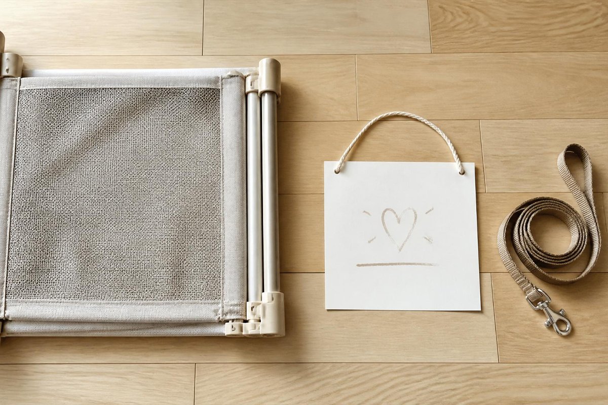 baby gate and pet barrier for spray paint safety setup