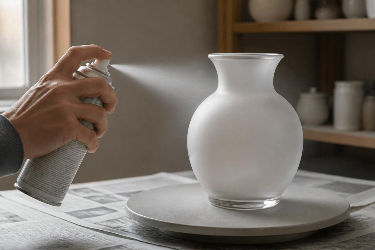spray painting glass vase step by step technique